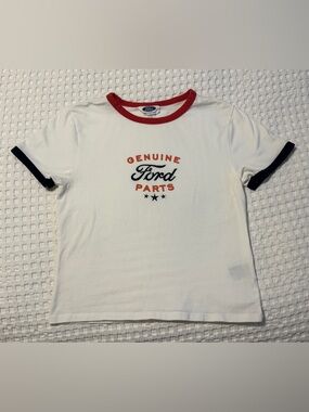 Cotton On longline vintage Ford White Tee - Size Large
